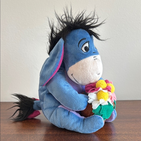 Disney Other - Eeyore Plush Donkey Toy with Flowers - Blue and Pink